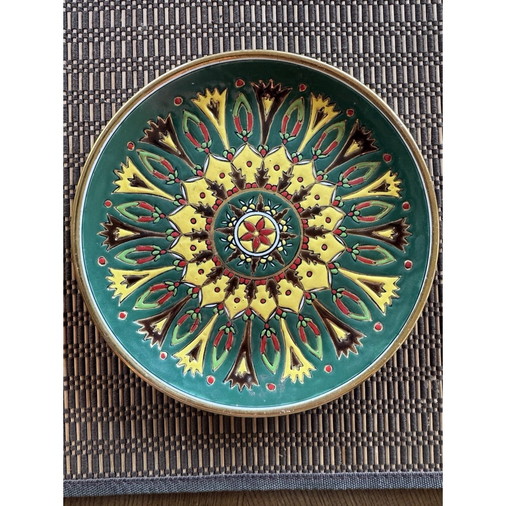 Neofitou Keramik Greek Wall Plate 8.25" Faliraki Rodos Floral Handmade